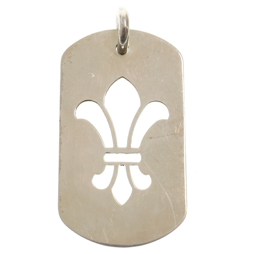CHROME HEARTS (クロムハーツ) D TAG LRG BS ラージドッグタグ BSフレア ネックレストップ シルバー