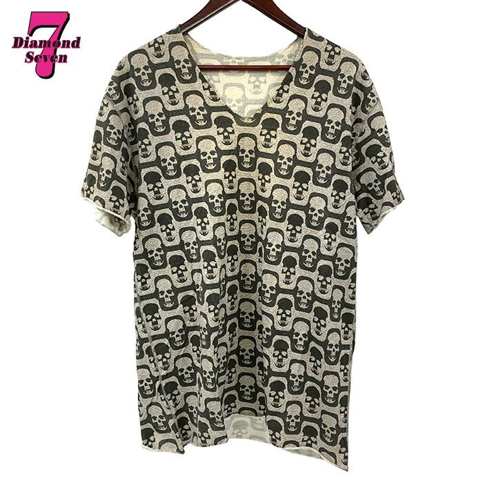 【未使用品】 ルシアンペラフィネ Vネック Tシャツ Sサイズ クレイジー柄 未使用品】 ルシアンペラフィネ Vネック Tシャツ Sサイズ