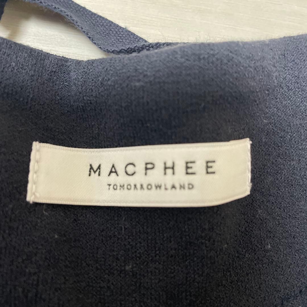 MACPHEE マカフィー ネイビー サロペット ハイウエスト 36 おしゃれ 
