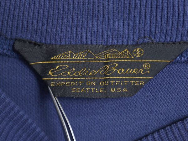 80s エディーバウアー ボーダー 長袖 Tシャツ メンズ M 古着 ヴィンテージ Eddie Bauer ロンT ラグビー ラガーシャツ 素材 ヘビーウェイト