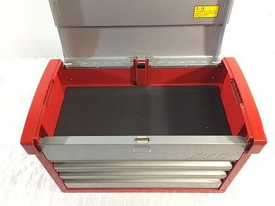 KTC 京都機械工具 ツールチェスト EKR-103A シルバー×レッド 3段3引き出し 工具箱 ツールボックス 工具収納