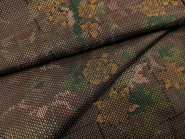 平和屋着物●本場大島紬 一元絣 草花文 正絹 逸品 AAAZ8910ph