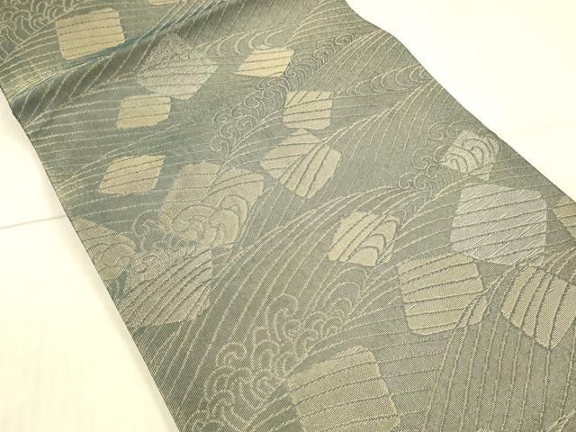 平和屋着物＊夏物 九寸開き名古屋帯 立波文 金銀糸 DAAX0257cm