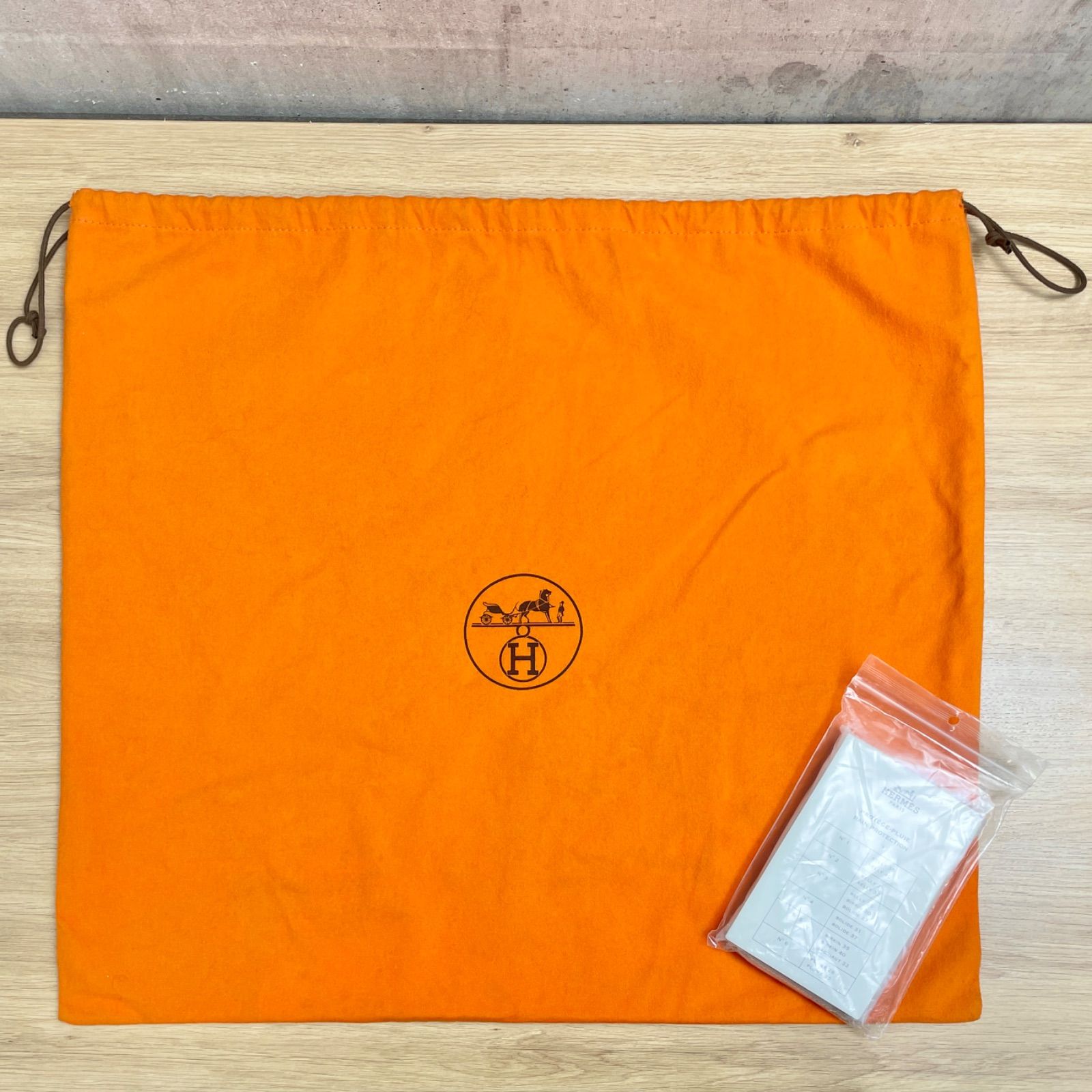 HERMES エルメス 保存袋 布袋 オレンジ レインカバー付き No.5