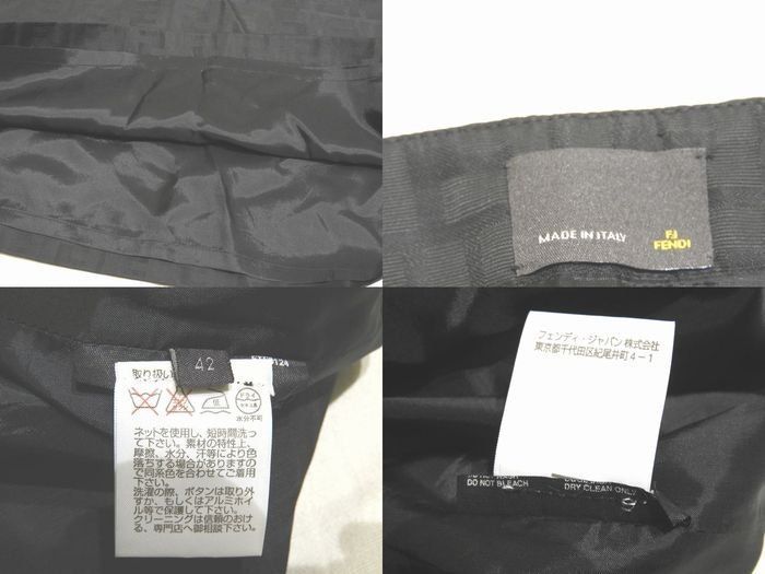 FENDI フェンディ 42 LL ズッカ柄 タイトスカート 黒 ブラック FENDI フェンディ 42 LL ズッカ柄 タイトスカート 黒 ブラック