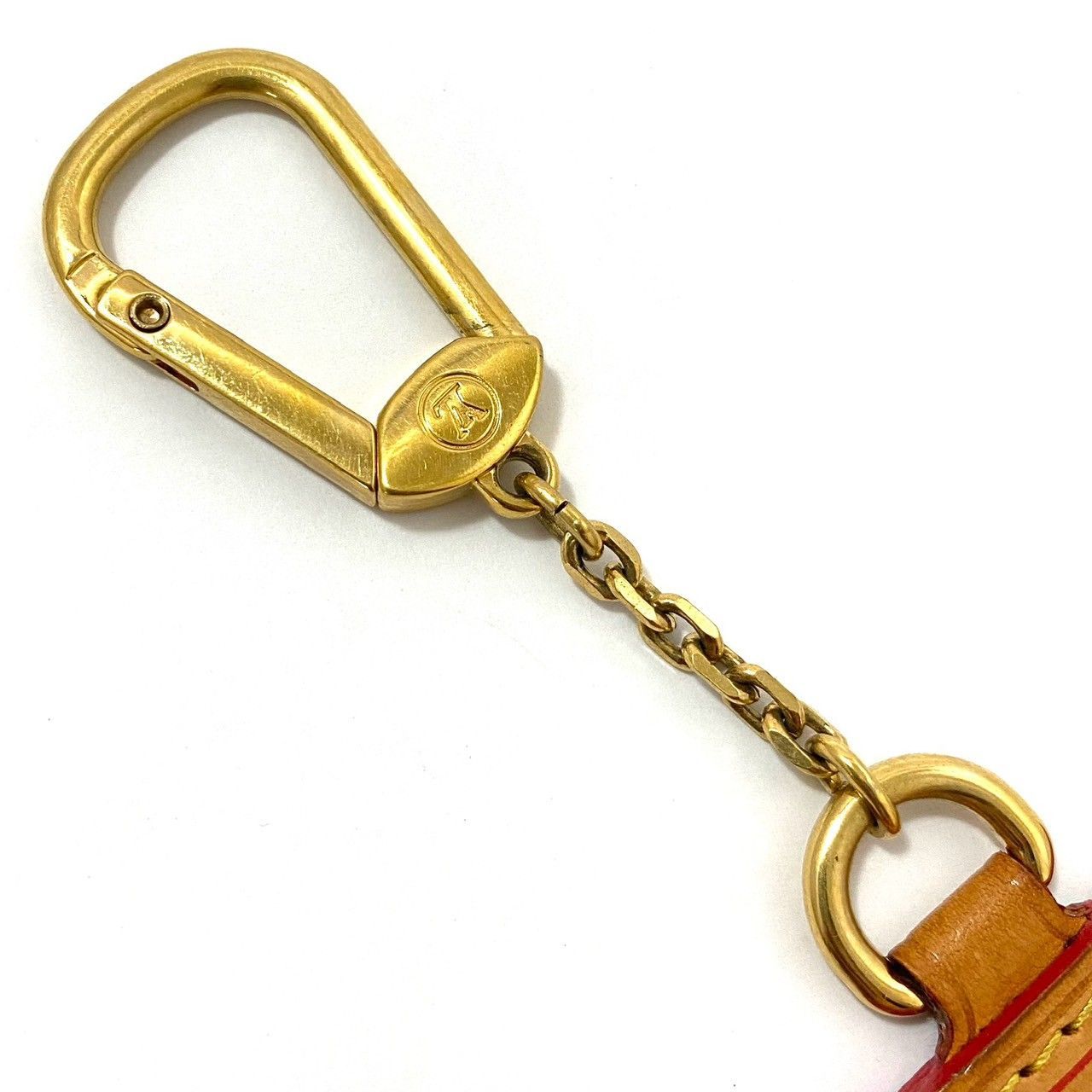 M【LOUIS VUITTON】ポルトクレVVN グルーム レザー ベージュ レッド/赤