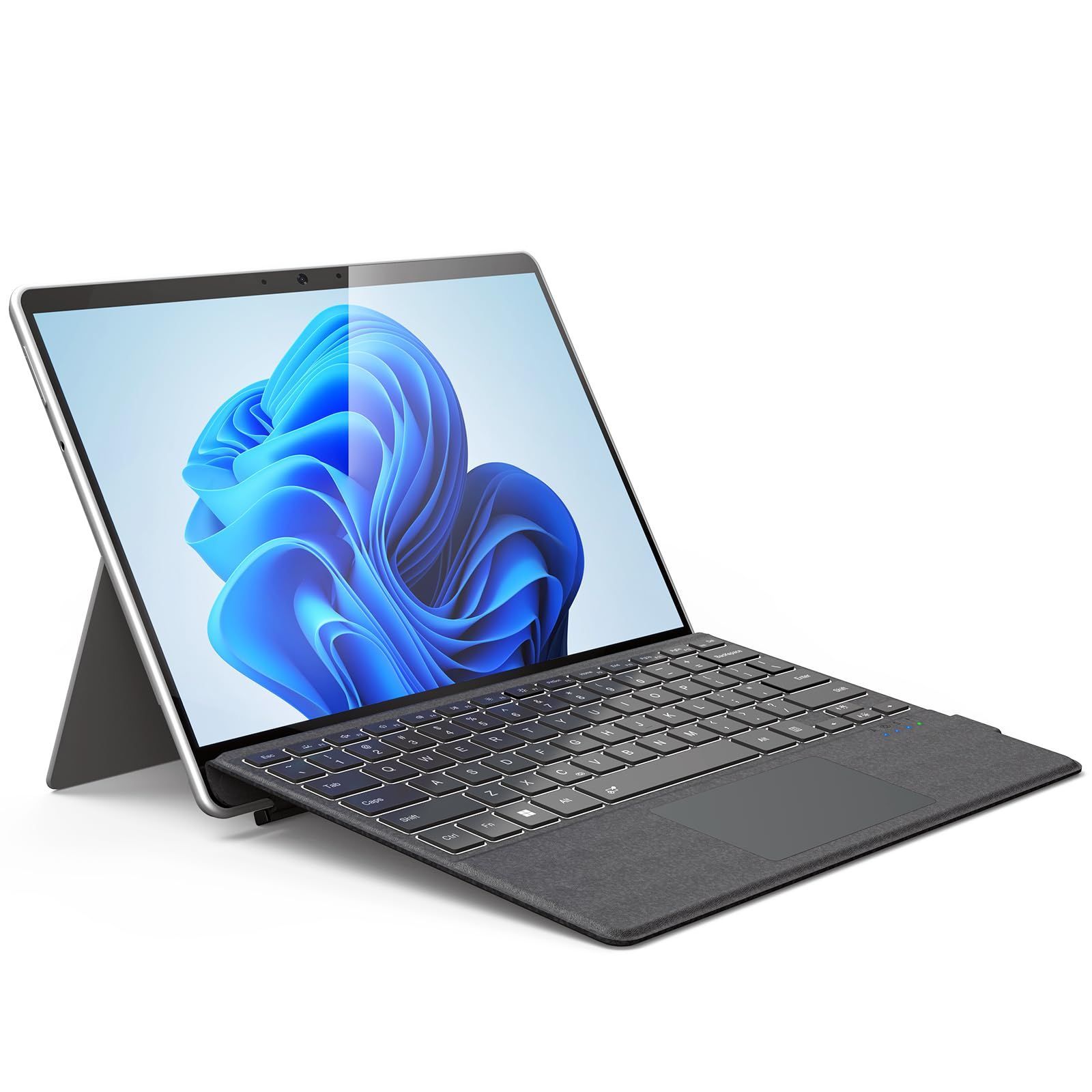 Omikamo マイクロソフト Surface Pro キーボード ワイヤレス Surface Pro8|9|X|11対応 キーボード Bluetooth 日本語配列 サーフェス キーボード 薄型 タッチパッド付き ペン2収納 7色バックライト Ty