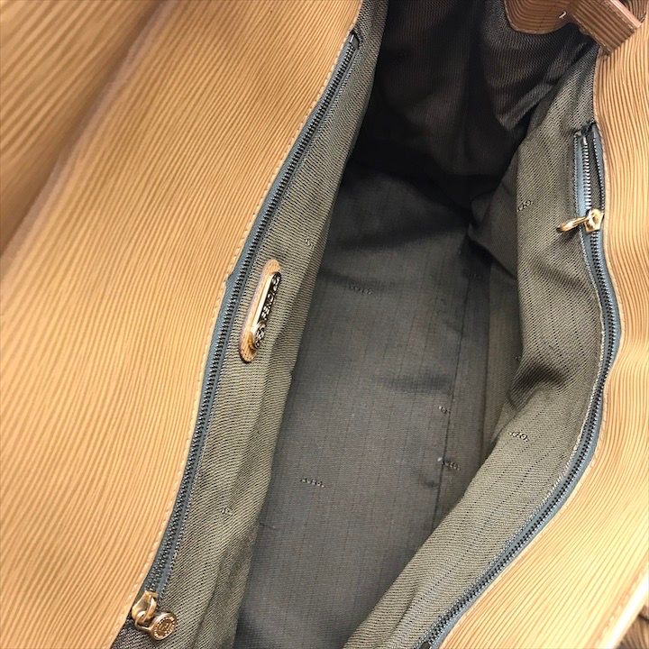 良品 FENDI フェンディ ズッカ柄 キャンバス エピレザー 2WAY ハンド