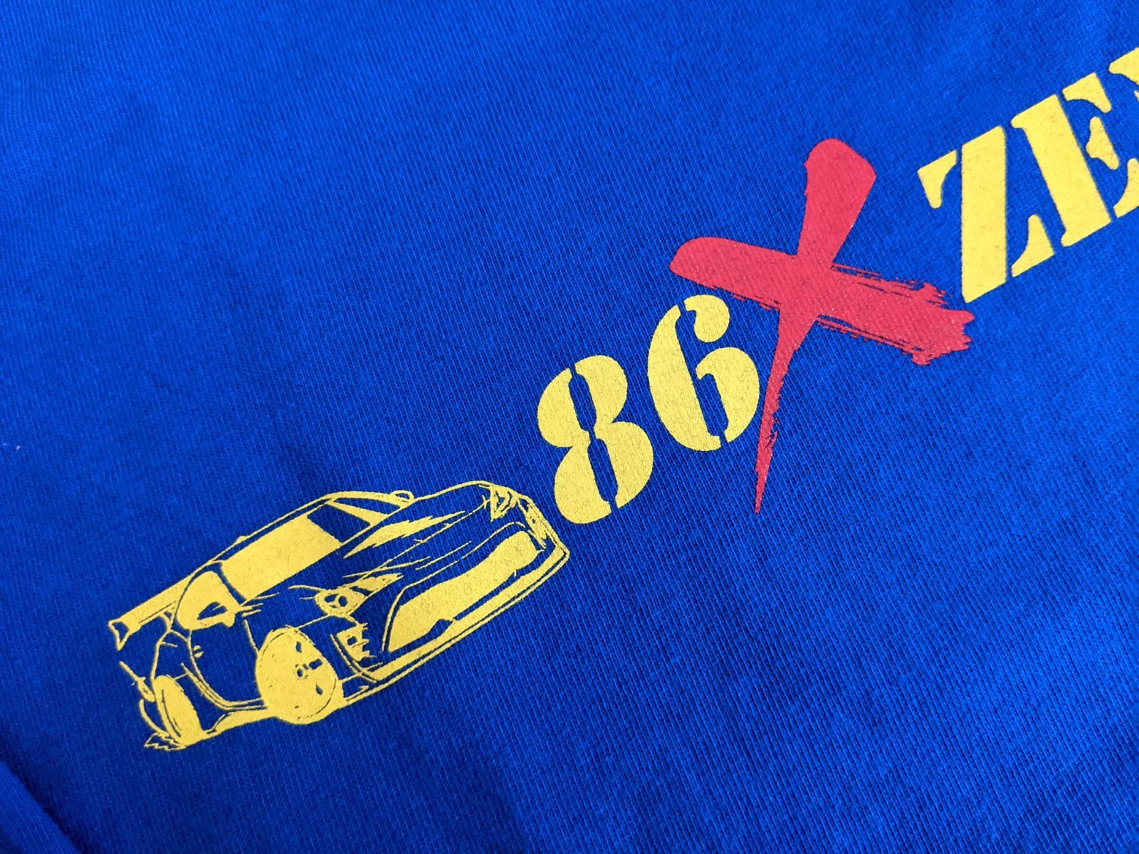 【MADSPEED】趣味Tシャツ 長袖 ロンT ハチロク TOYOTA86 BRZ トヨタ スバル ZN6 ZC6 GR86 ブルーxイエロー 新品未開封