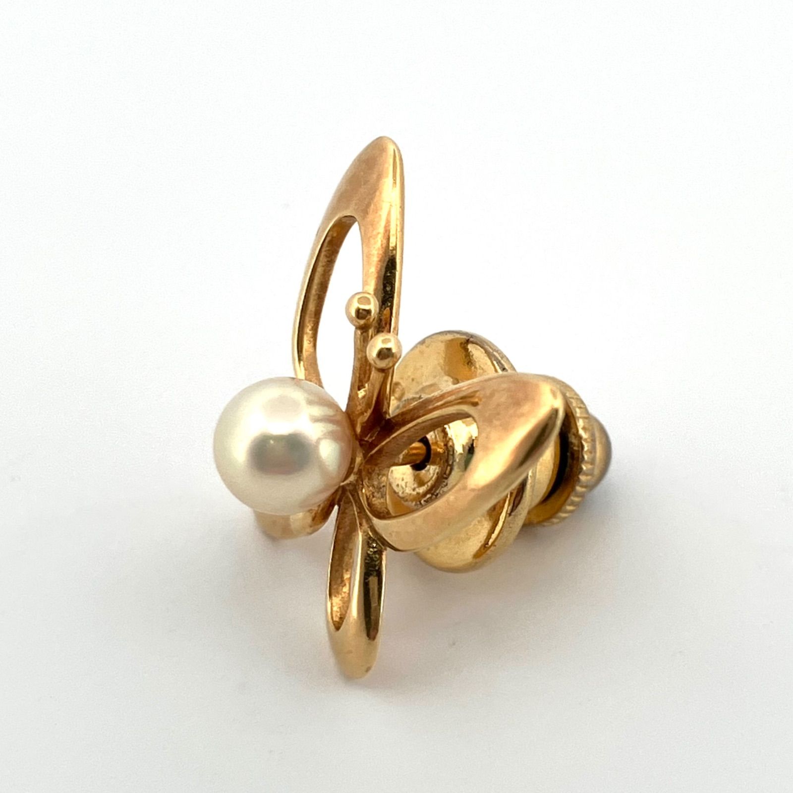 美品✨皇室御用達 MIKIMOTO ミキモト アコヤ真珠 パール ブローチ MIKIMOTO【ミキモト】K18アコヤパールブローチ (NO.61644-B
