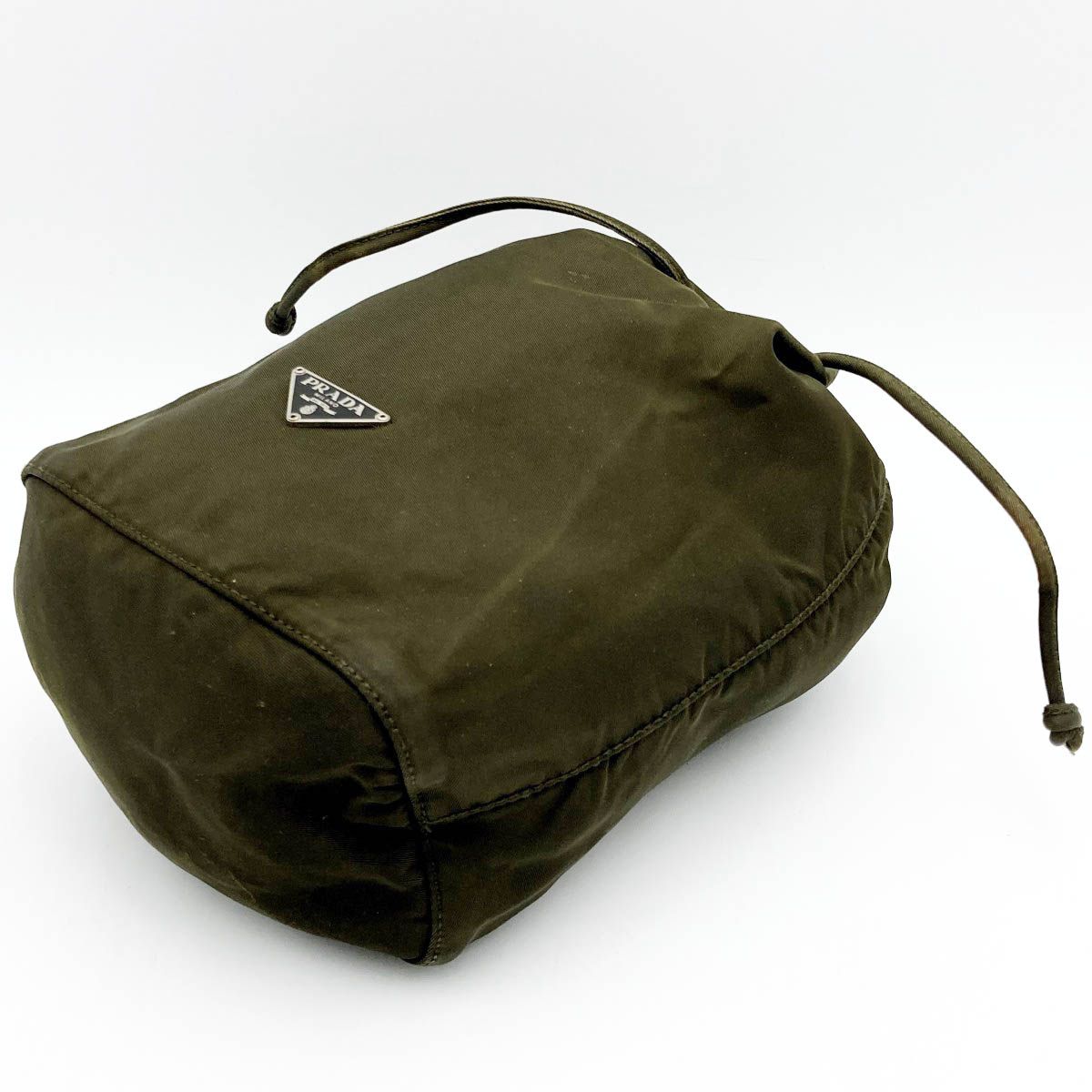 PRADA 【プラダ】 ポーチ 巾着 小物入れ 化粧ポーチ ナイロン 三角ロゴ