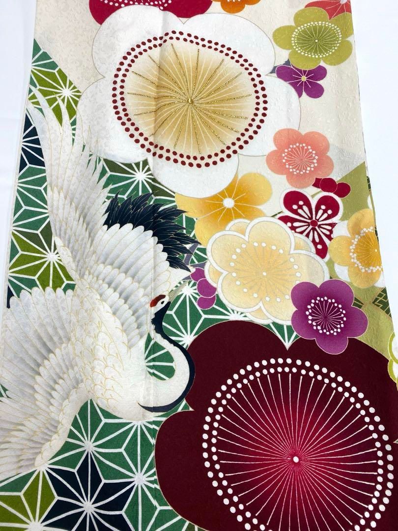 振袖 豪華 刺繍 鶴 梅 紋意匠 身丈174cm 撥水加工済 - メルカリ