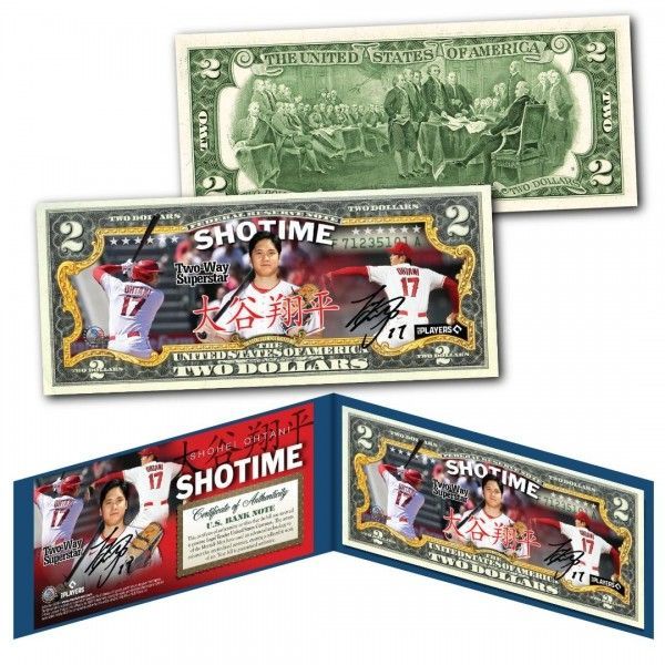 大谷翔平 漢字　2ドル札  MLB公式  二刀流 サイン SHOTIME アメリカ 限定2ドル紙幣 大谷翔平 SHOHEI OHTANI Shotime 漢字