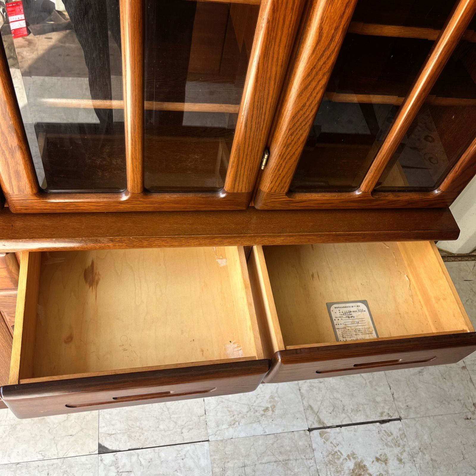 取付無料！シギヤマ家具 天然木北欧風アンティーク食器棚 キッチン