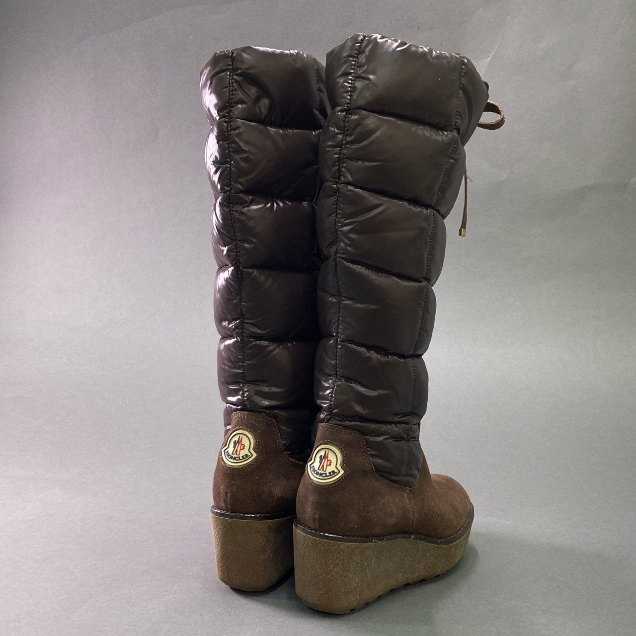 1e16 MONCLER モンクレール フロントジップ ロングダウンブーツ 37  