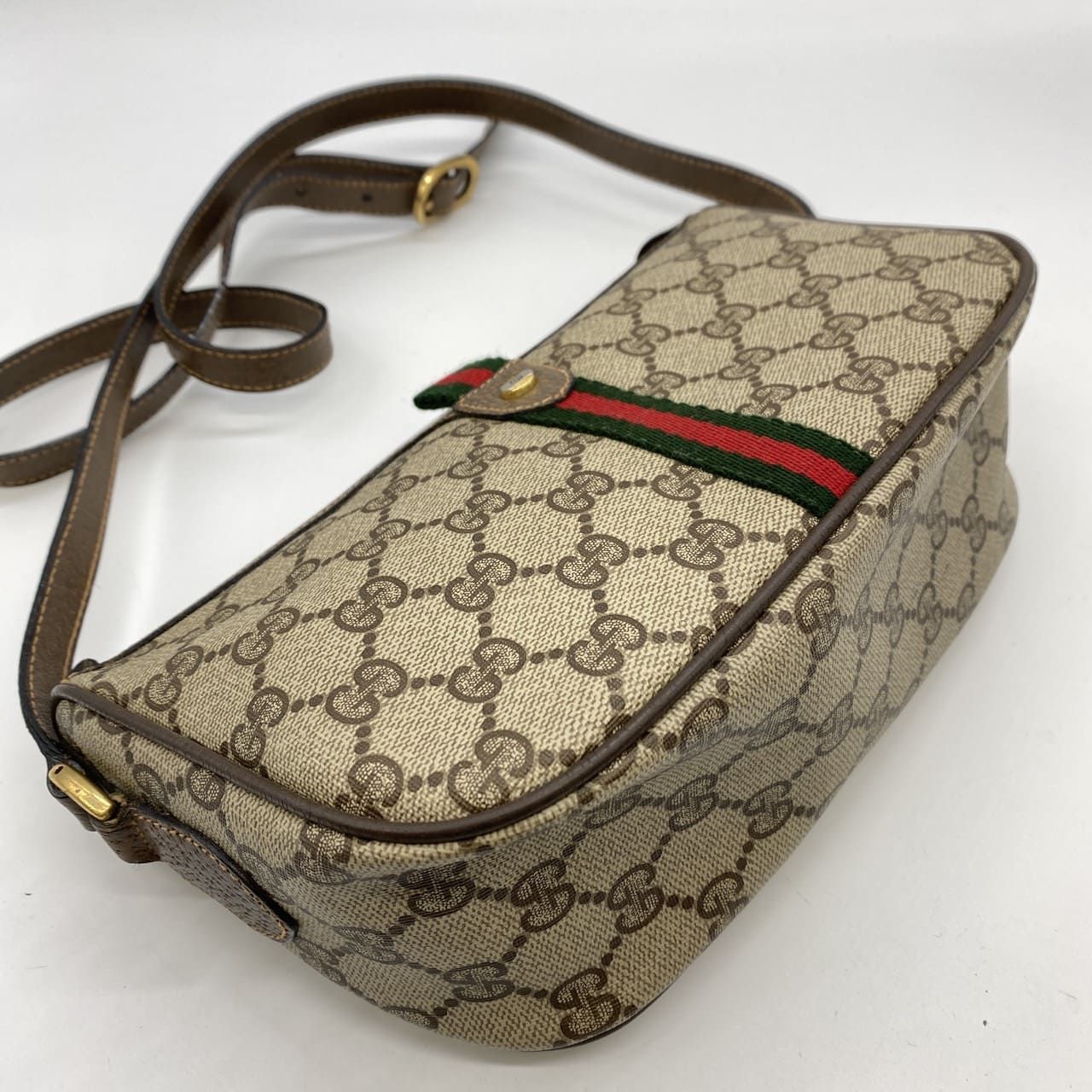最終セール GUCCI グッチ グッチ 89 02 ショルダーバッグ GGスプリーム シェリーライン ベージュ ブラウン レディース メンズ ヴィンテージ ファッション 品質が完璧、値段が激安！
