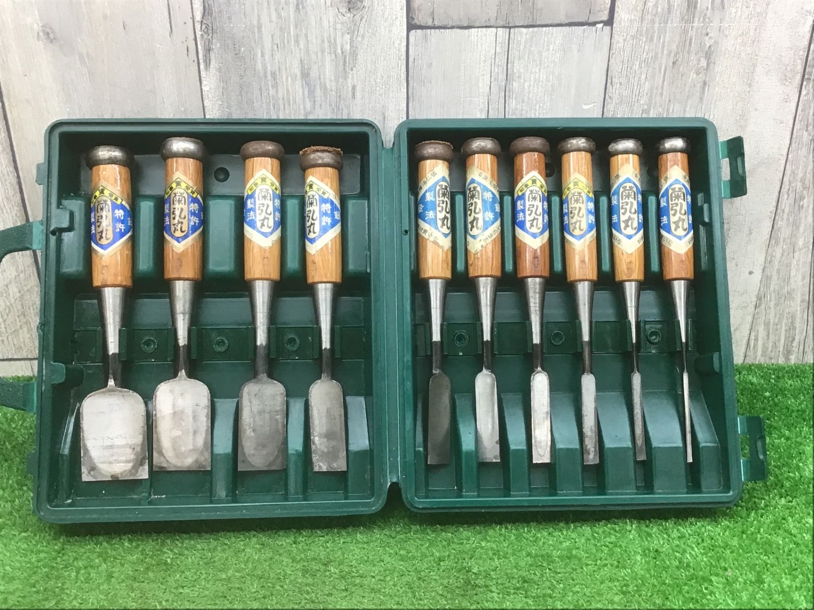 人気和工具 在銘 菊弘丸 鑿 10本組♪のみ|ノミ♪木工 大工♪ケース付き♪アクトツール富山店♪N