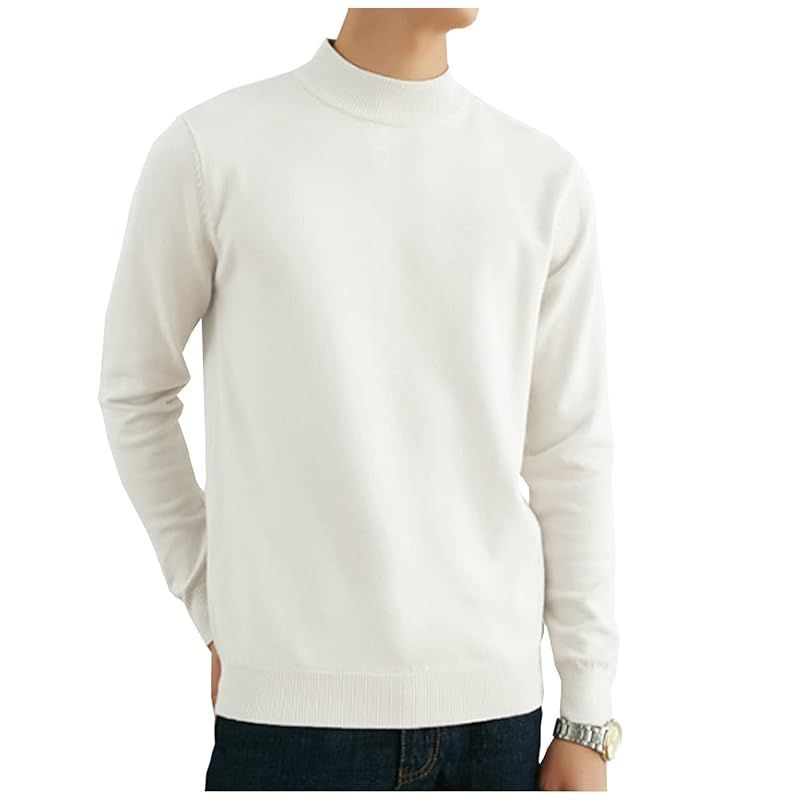 [ヴォンヴァーグ] タートルネック ニット ハイネック モックネック きれいめ オフィスカジュアル シンプル メンズ (04.2XL， ホワイト) 0
