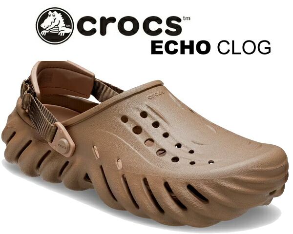 クロックス エコー クロッグ crocs ECHO CLOG KHAKI 207937-260 カーキ サンダル ミュール クロスライト ターボ ヒールストラップ
