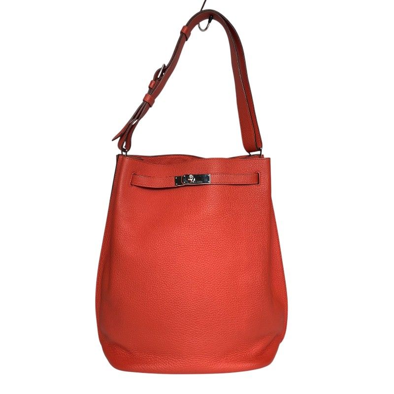 エルメス HERMES ソーケリー26 □Q刻 ルージュピヴォワンヌ シルバー 