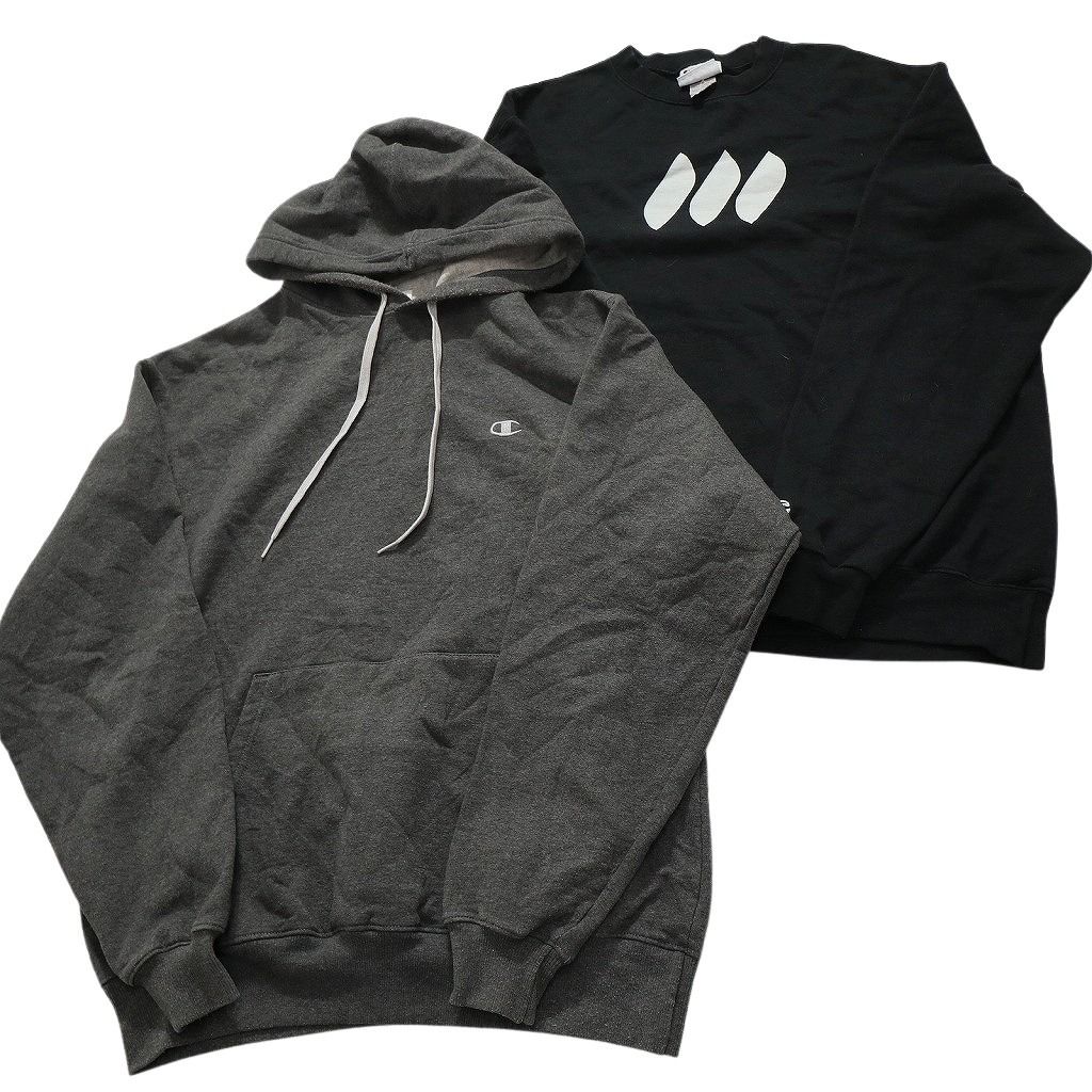 古着卸 チャンピオン Champion スウェット 8枚セット メンズ L 三段ロゴ カレッジ風 ハーフジップ 古着 NC3901