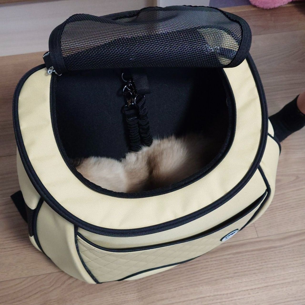 eMusリュックキャリーM ベージュ 犬 猫 キャリーバッグ エミューズ eMus エミューズ リュックサックキャリー Mサイズ （レッド、ベージュ