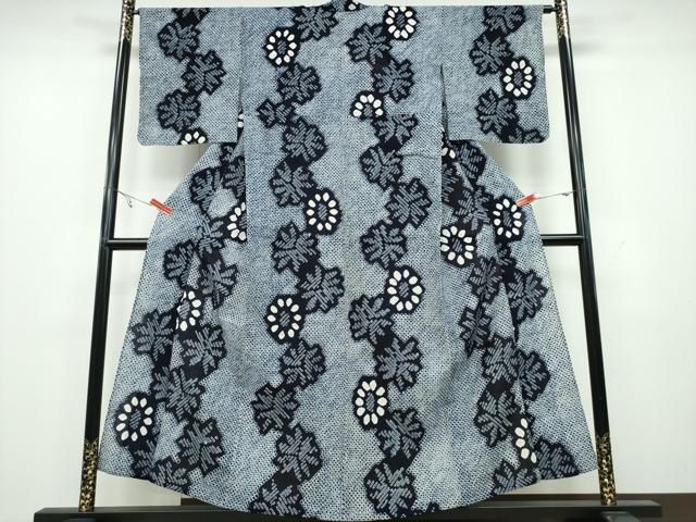 平和屋着物∴夏物 浴衣 有松鳴海絞り 舞葉菊文 綿 CAAY4589ng