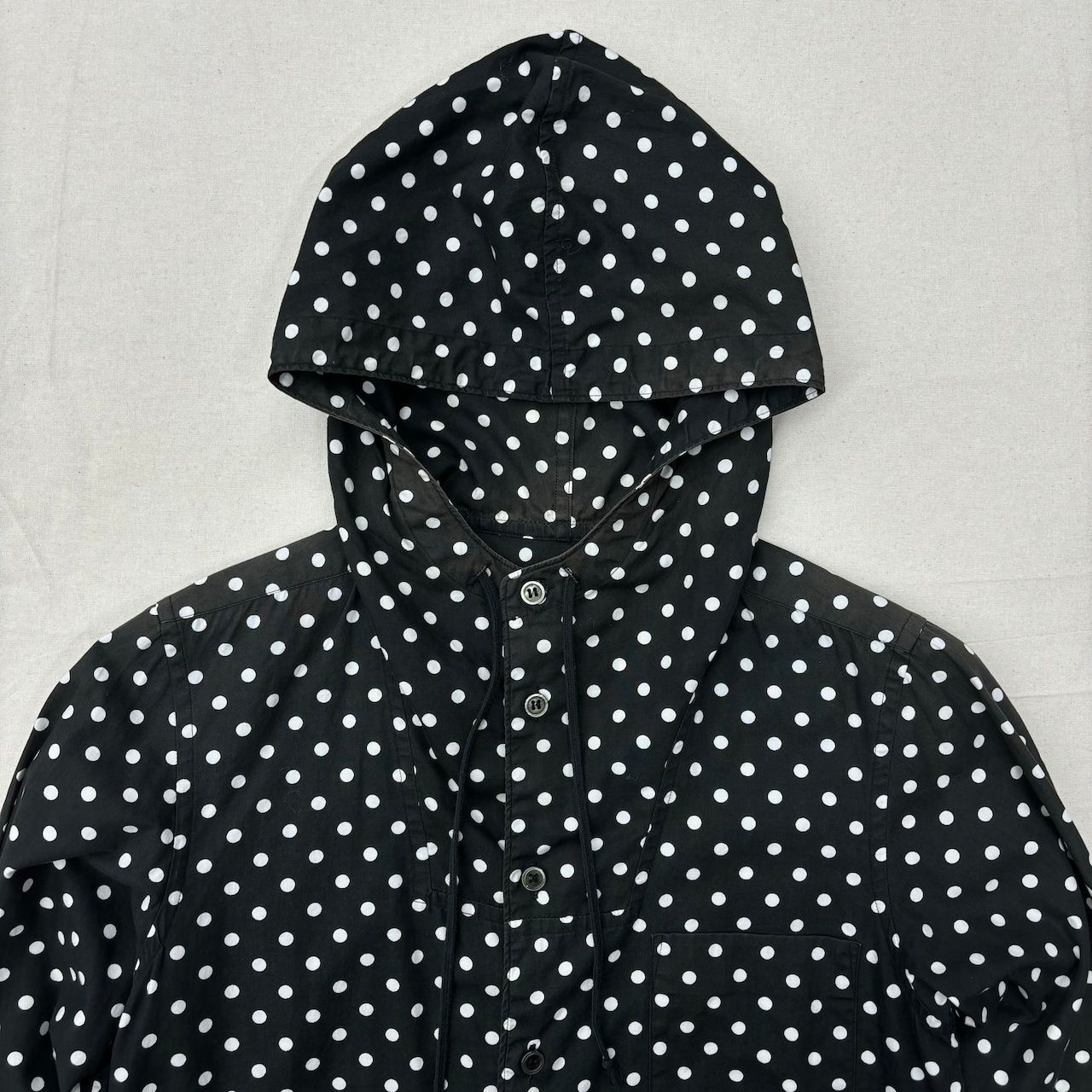 BLACK コムデギャルソン　フード付きシャツ コムデギャルソン COMME des GARCONS ダメージ加工 フードシャツ