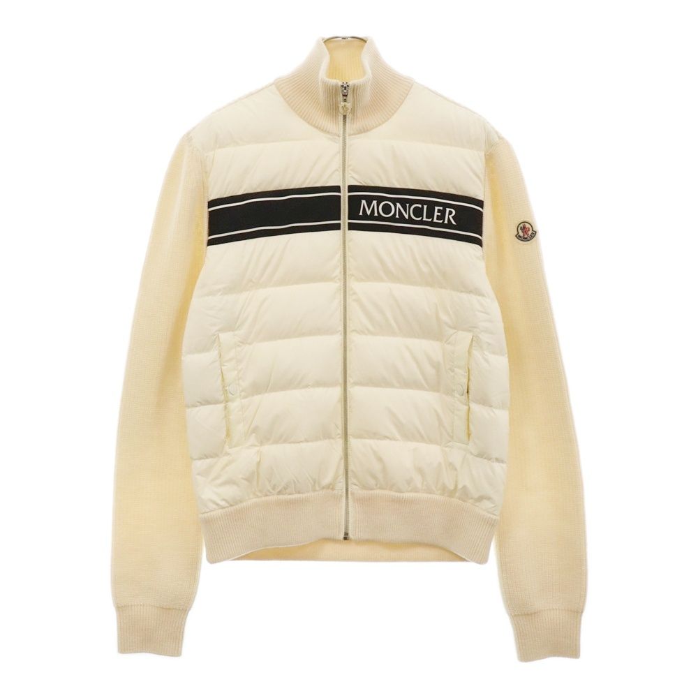 MONCLER (モンクレール) 22AW CARDIGAN TRICOT H20919B00005 ニット切り替え ダウンコンビブルゾン アウター ホワイト