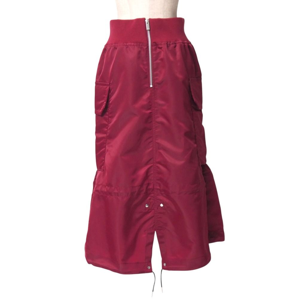 Sacai ナイロンツイルスカート　サイズ1 ◇関税込◇＊sacai＊ナイロン ツイル バックプリーツ スカート