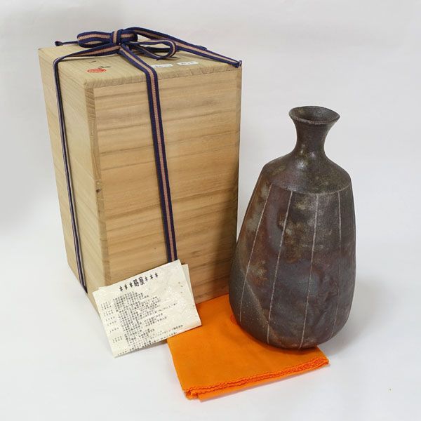 丹波立杭焼 清水一二作 花器 丹波立杭焼|清水一二 丹波線紋 花入 ギフト