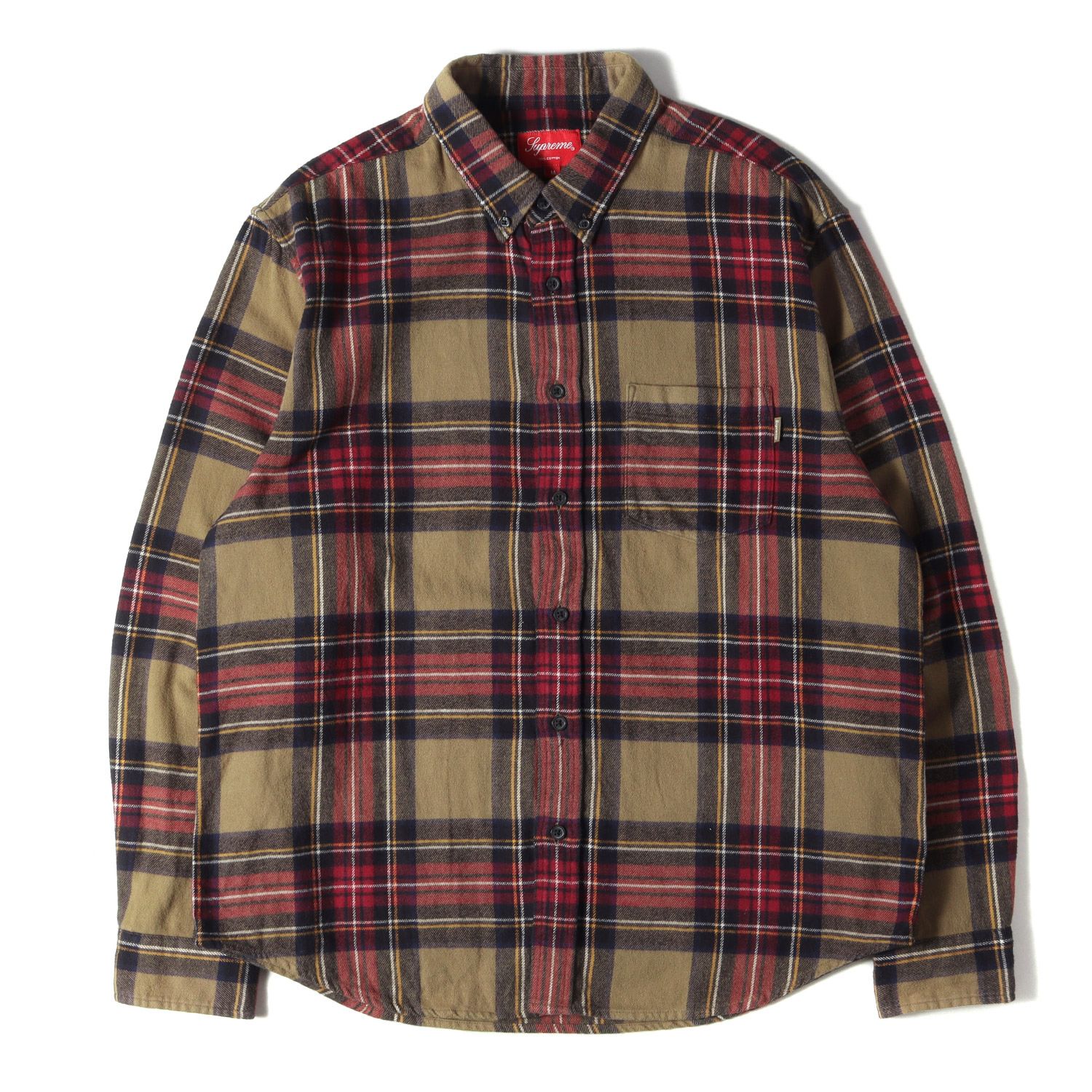 Supreme シュプリーム シャツ タータンチェック ボタンダウン ネルシャツ Tartan Flannel Shirt 19AW タン レッド系 M  トップス カジュアルシャツ 長袖 ブランド - メルカリ