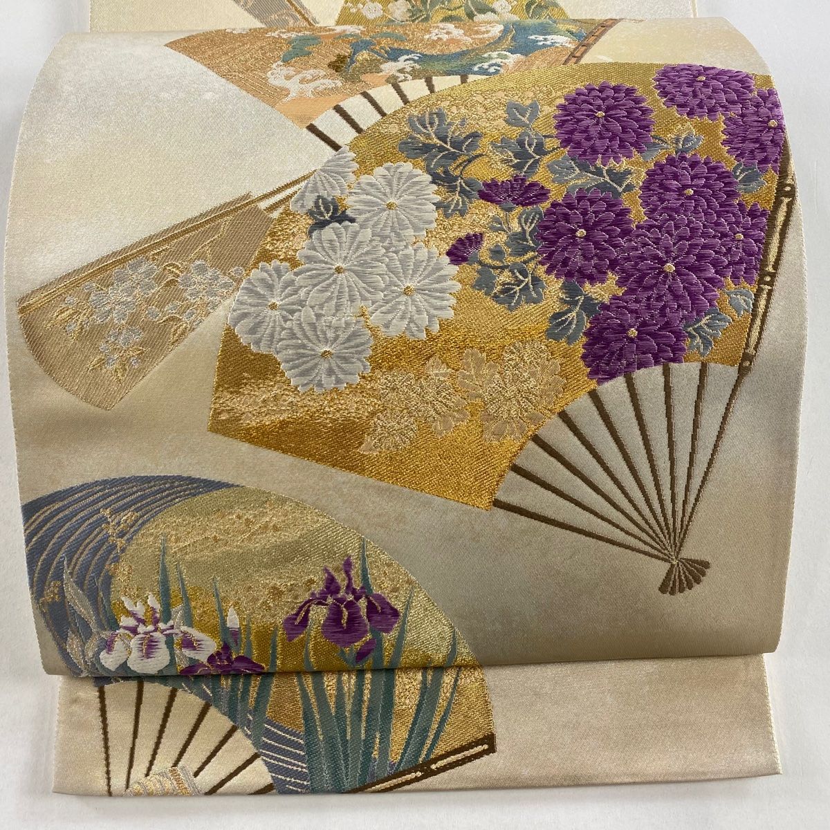 ✨みついしさま専用✨ 袋帯 美品 名品 落款 古代帝王紫 鳳凰 華文 金糸 箔 ベージュ 六