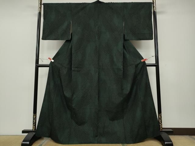 平和屋着物 結城紬 100亀甲 道長吉祥文 正絹 CAAZ2618ut