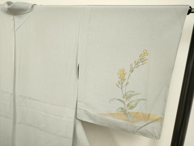 平和屋着物▽訪問着　単衣　手描き　花鳥文　金彩　正絹　逸品　未使用　DAAV3116du 平和屋着物▽訪問着 単衣 手描き 花鳥文 金彩 正絹 逸品 未使用