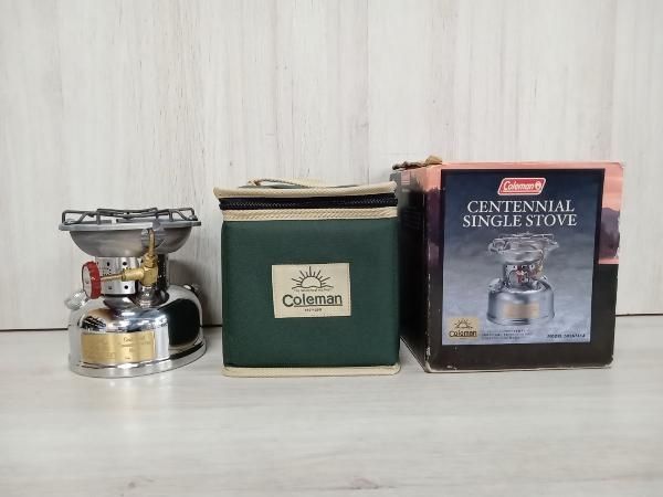 Coleman CENTENNIAL SINGLE STOVE 502A741J バーナー コールマン 2001年製 シルバー 動作未 ケース付き き アウトドア ストーブ