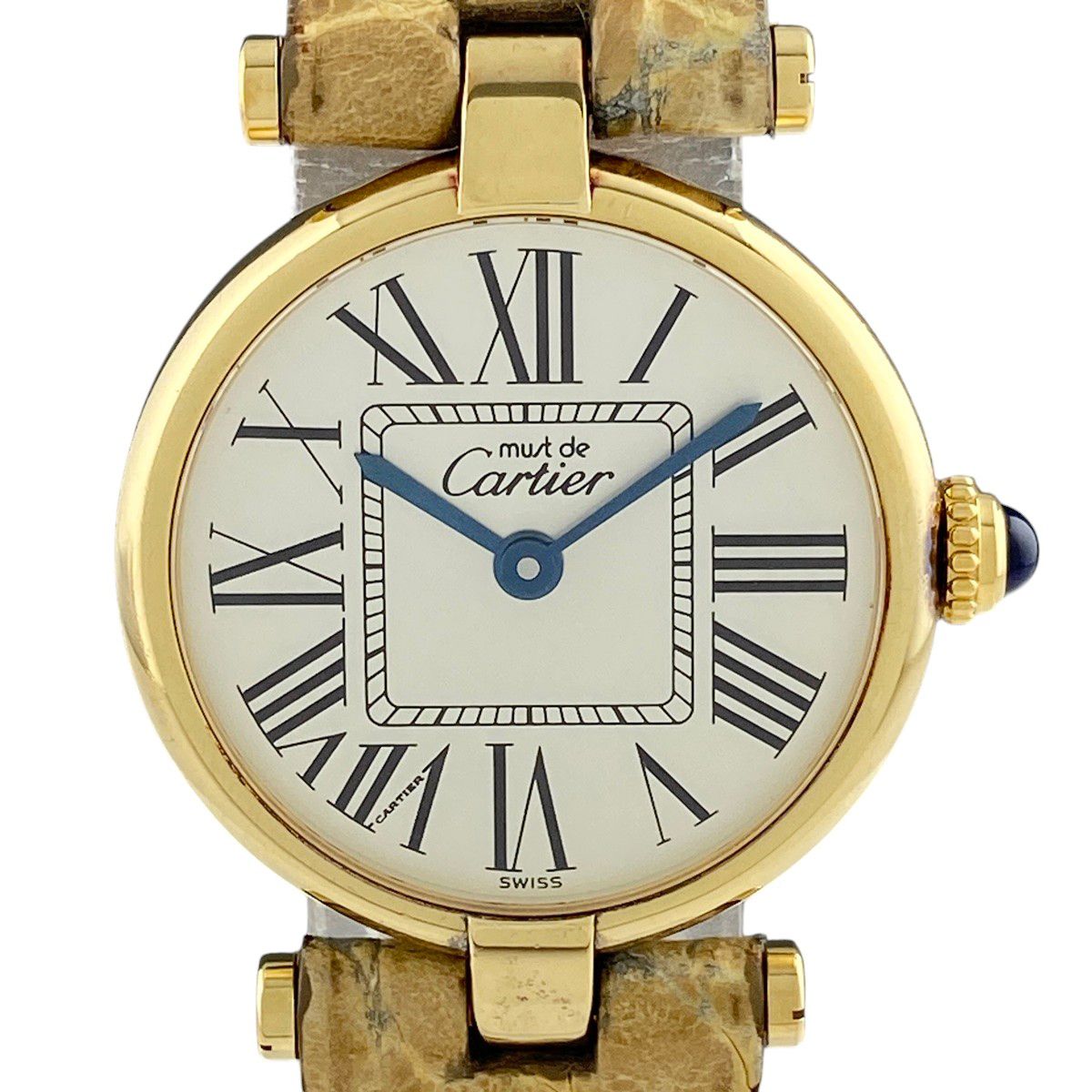 カルティエ CARTIER マスト ヴァンドーム ヴェルメイユ 590004 腕時計 シルバー925 GP レザー クォーツ シルバー レディース