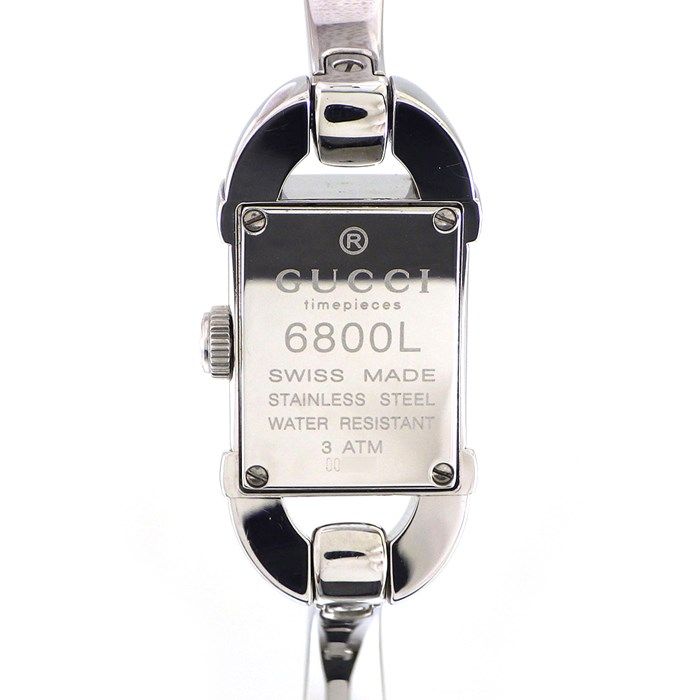 グッチ GUCCI 腕時計 バングルウォッチ 6800L ギョーシェ シルバー