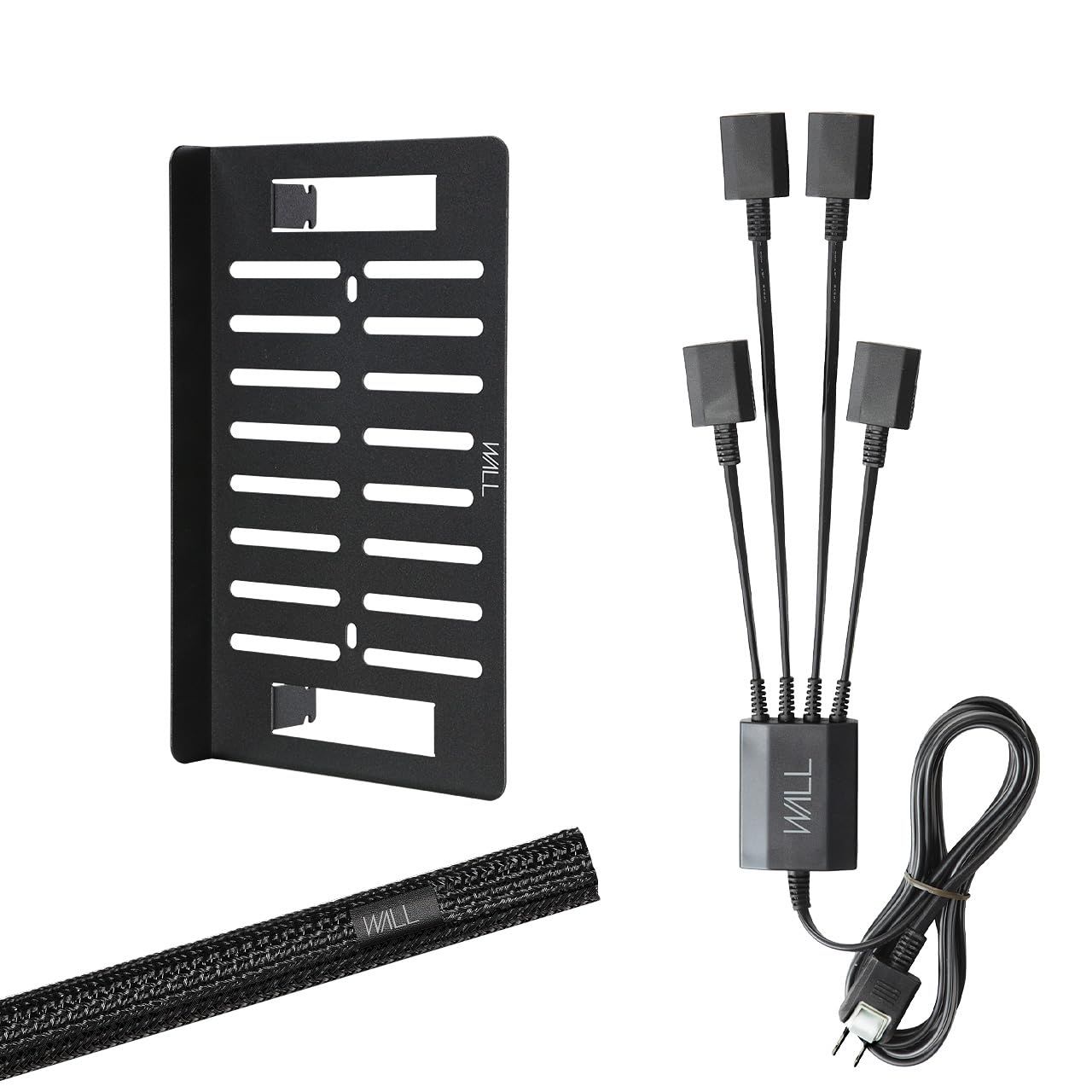 EQUALS イコールズ WALL テレビスタンド A2対応 スマート電源タップ コードカバー 電源プレート3点セット コードカバーブラック