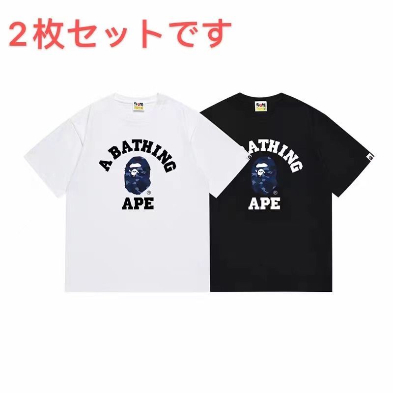 新品未使用 a bathing ape 半袖 Tシャツ 大猿 男女兼用  黑+白 2枚