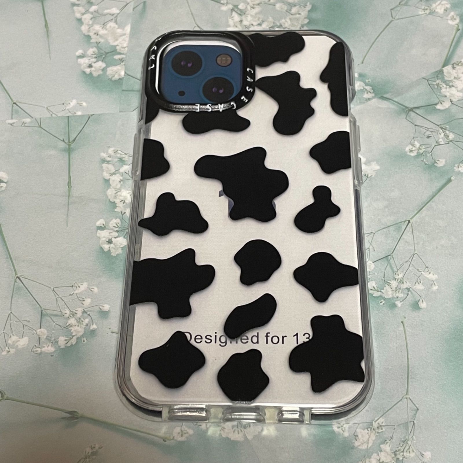 iPhoneケース 牛柄 クリア - メルカリ