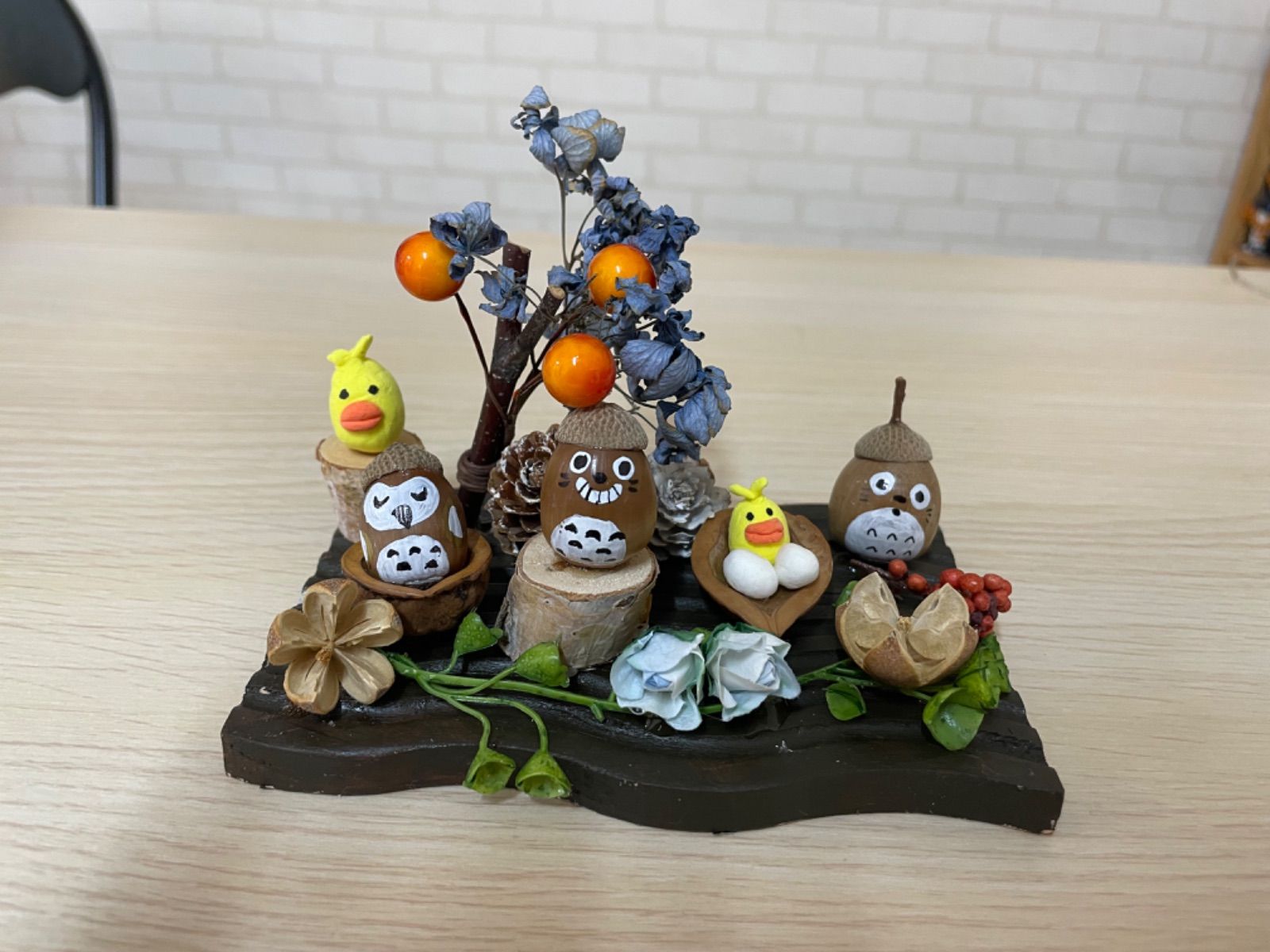 どんぐりアート 秋 オブジェ ハンドメイド - メルカリ