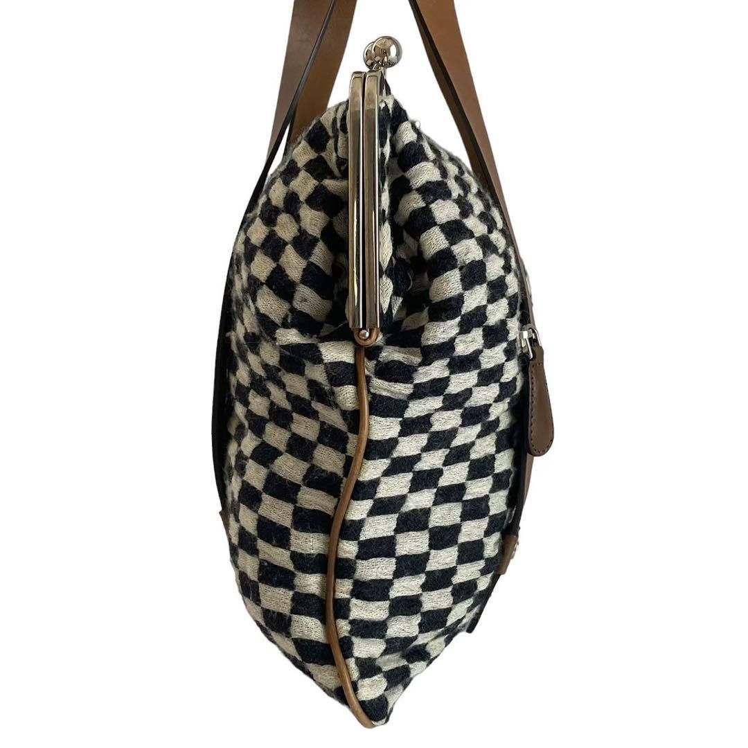 MARNI マルニ ハンドバッグ トートバッグ ブロックチェックがま口 