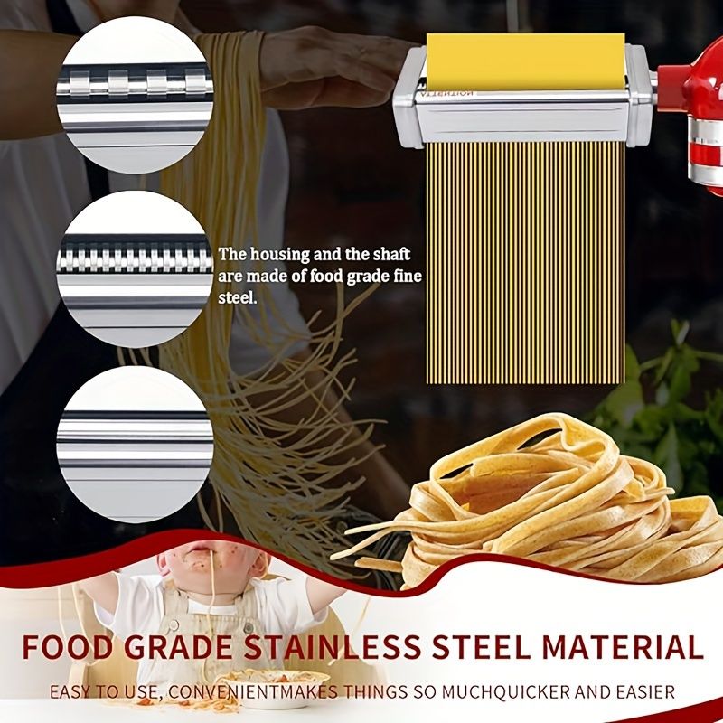 キッチンエイドスタンドミキサー用ステンレス製パスタローラー