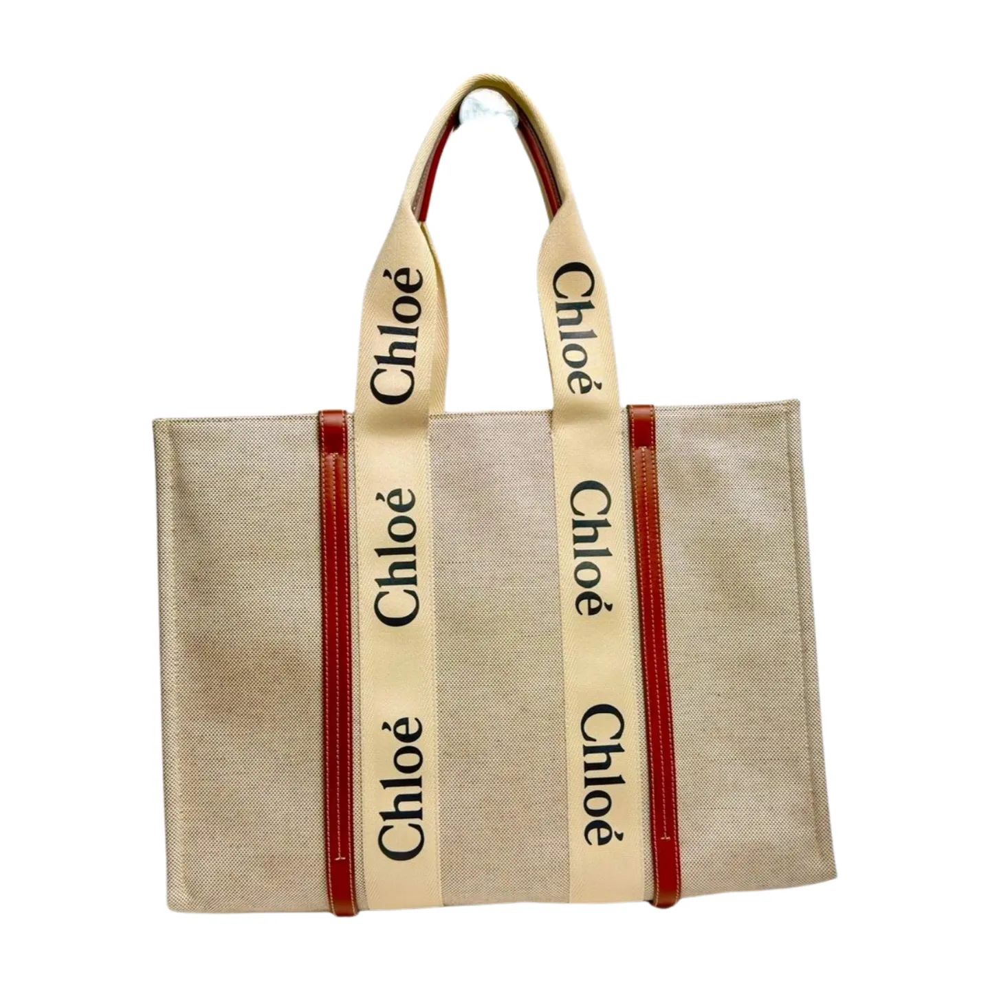 クロエ リネン製Woodyラージトートバッグ - メルカリ 