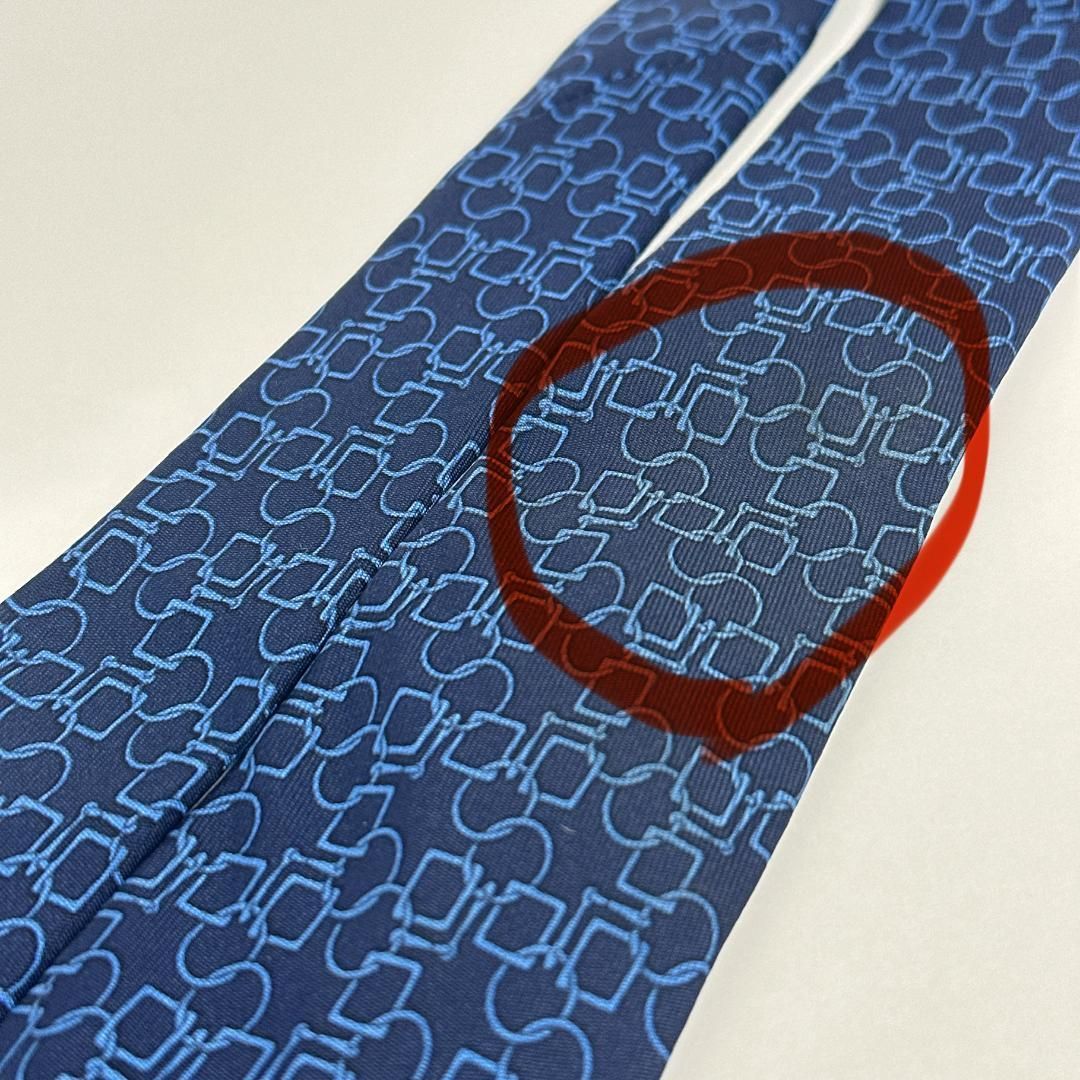 HERMES ネイビー 幾何学模様 ネクタイ HERMES - 【新品未使用・箱付き】HERMES エルメス ネクタイ 幾何