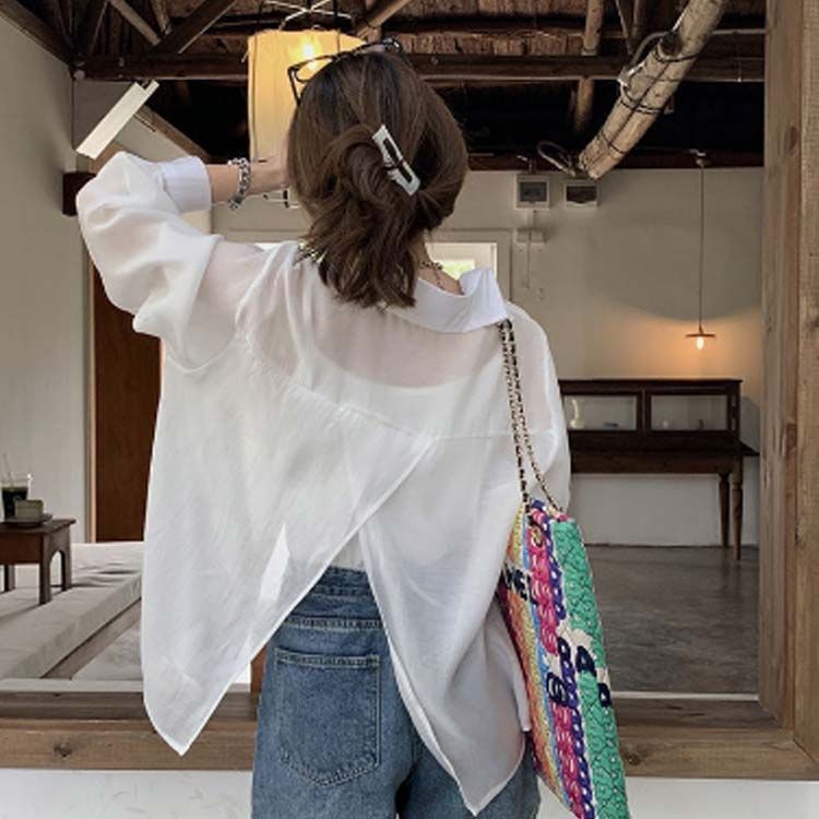 なお様❤️12点⭐️A1316⭐️ GRL ♥ ゆったり バックスリットシアーシャツ ブラウス シャツ バックスリットシアーシャツ レディース
