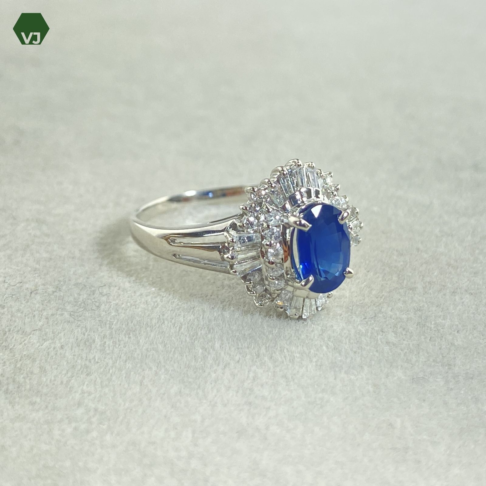 20-28】サファイア ダイヤモンド リング S1.18ct D0.41ct【中古