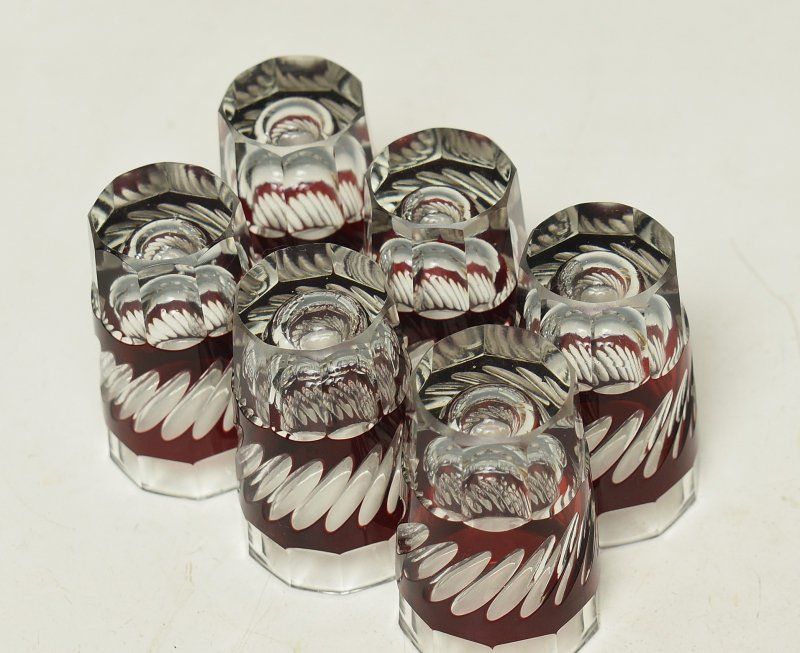 切子 色被せ硝子