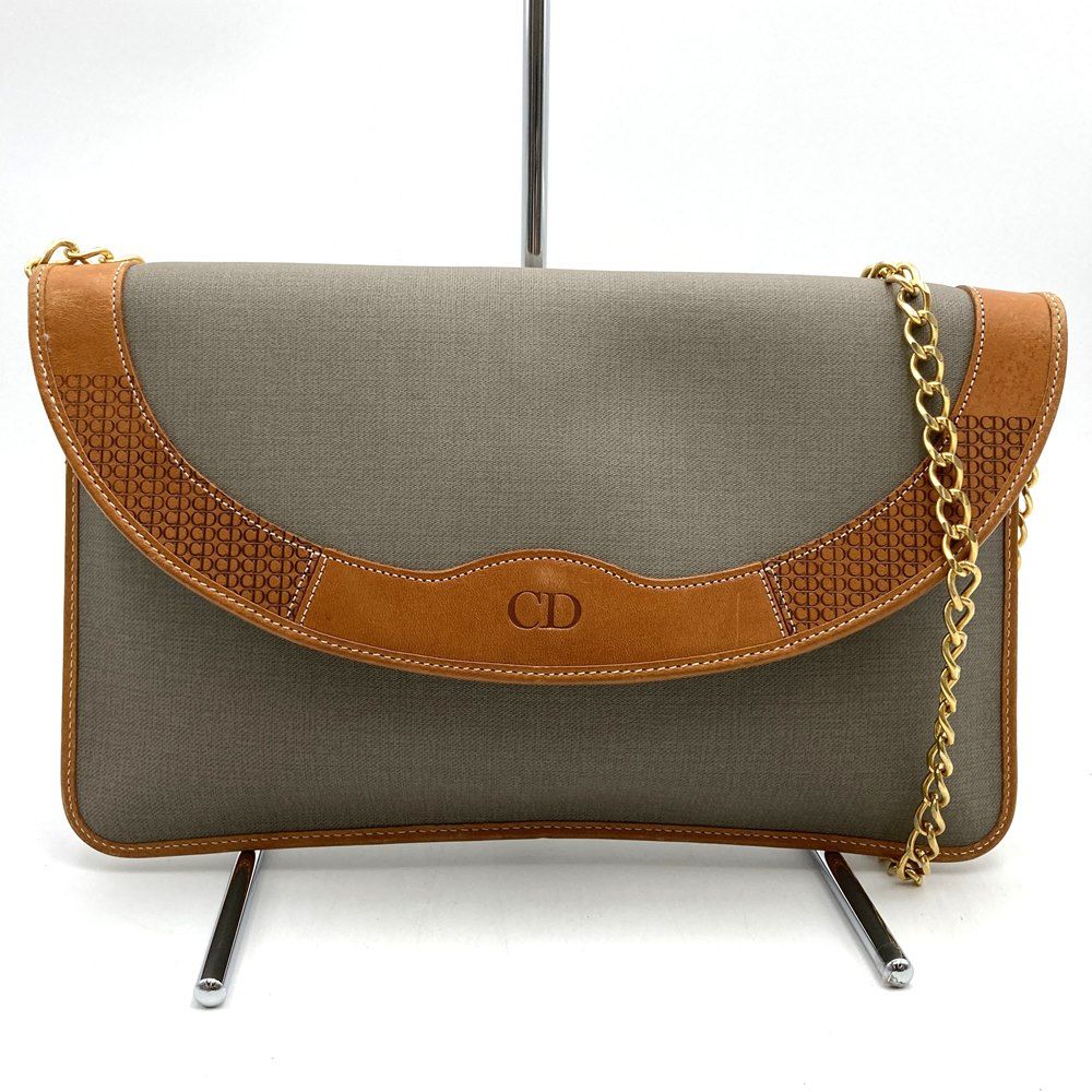 Dior ディオール ショルダーバッグ チェーンショルダー CDロゴ グレー 